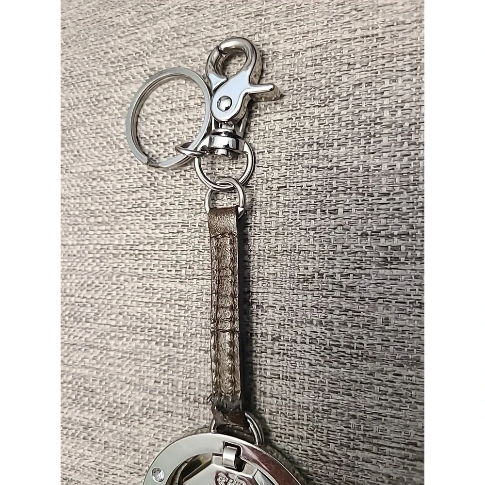 NWOT Kathy van Zeeland Silver Bag Charm Keychain Purse Clip